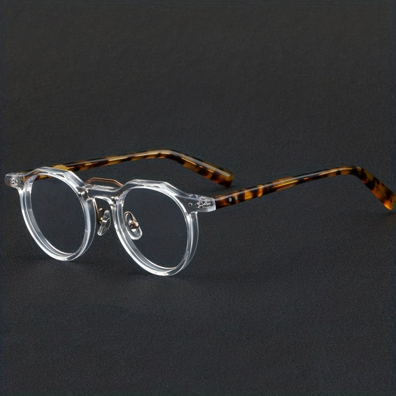 1 Pieza De Gafas De Acetato Con Montura Redonda Vintage Para Hombre, Gafas Modernas Y Modernas