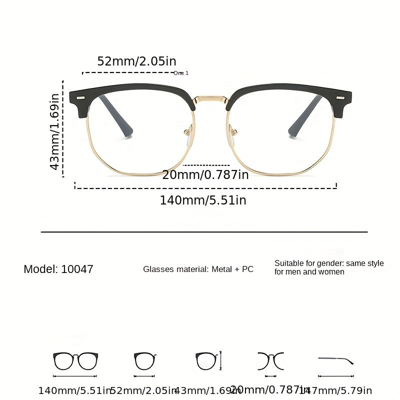 Monturas De Gafas Retro Para Hombre Y Mujer, Lentes Planas Que Cambian De Color Con Luz Anti-azul, A La Moda, 1 Ud.