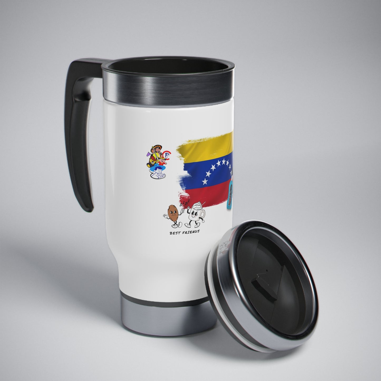 Stainless Steel Travel Mug with Handle, 14oz