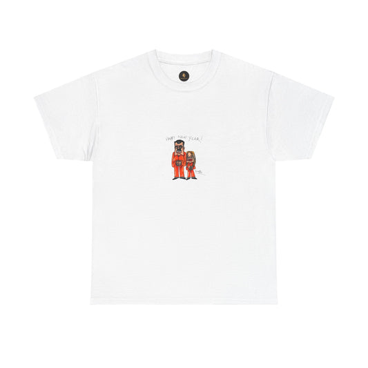 Crewneck Tee — 'Dad and Kid' Matching Astronaut Illustration