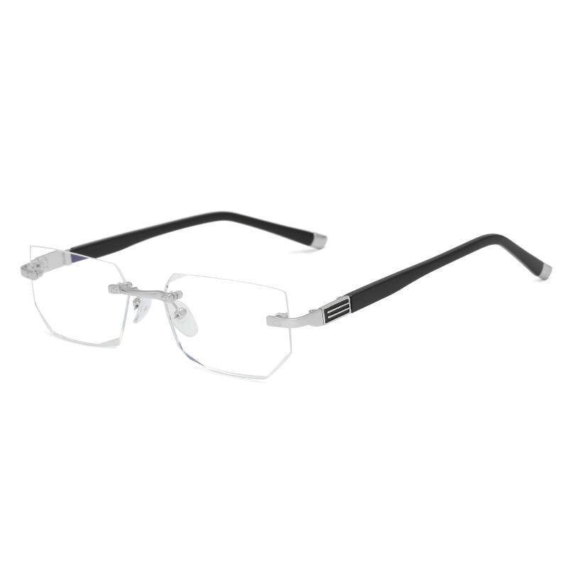 1pc Gafas De Lectura Sin Marco De Metal De Moda, Gafas Presbípicas Sin Marco, Diamante Artificial 1.5 2.5 3.0 1.0