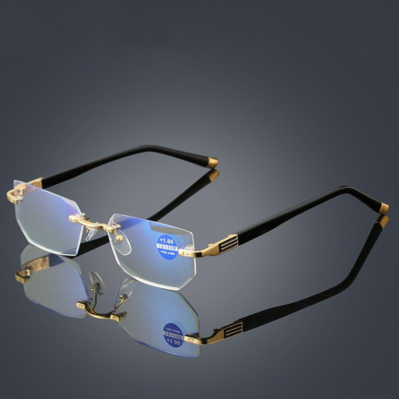 1pc Gafas De Lectura Sin Marco De Metal De Moda, Gafas Presbípicas Sin Marco, Diamante Artificial 1.5 2.5 3.0 1.0