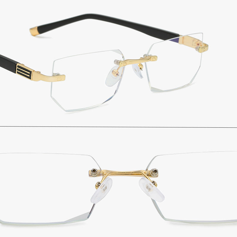 1pc Gafas De Lectura Sin Marco De Metal De Moda, Gafas Presbípicas Sin Marco, Diamante Artificial 1.5 2.5 3.0 1.0