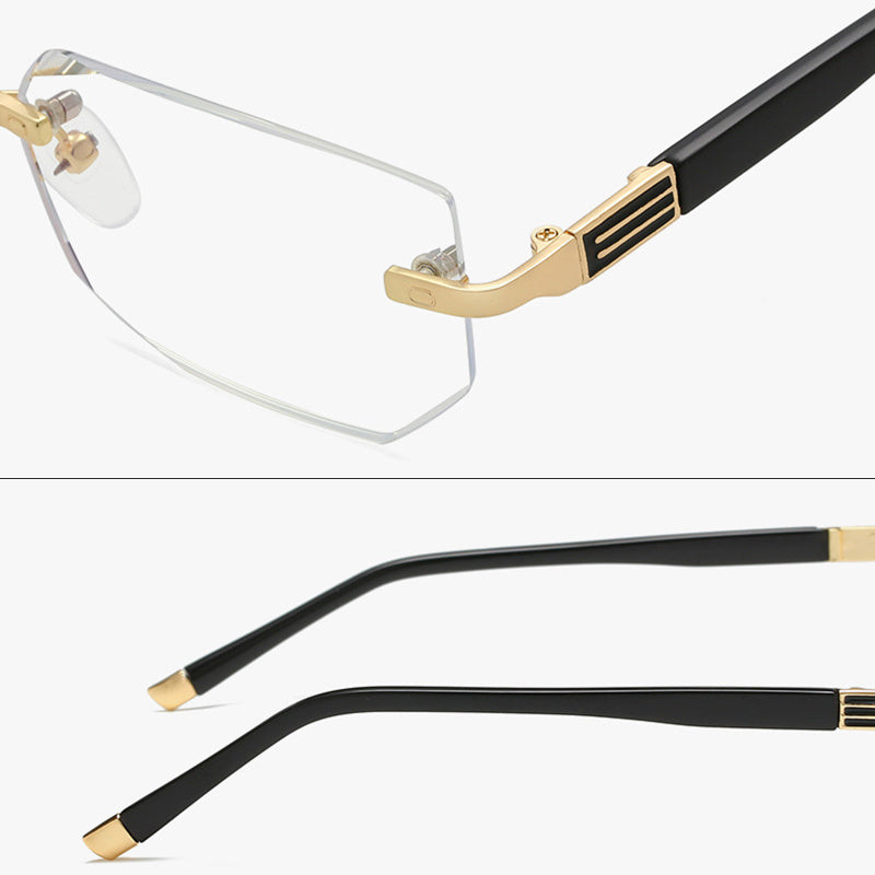 1pc Gafas De Lectura Sin Marco De Metal De Moda, Gafas Presbípicas Sin Marco, Diamante Artificial 1.5 2.5 3.0 1.0