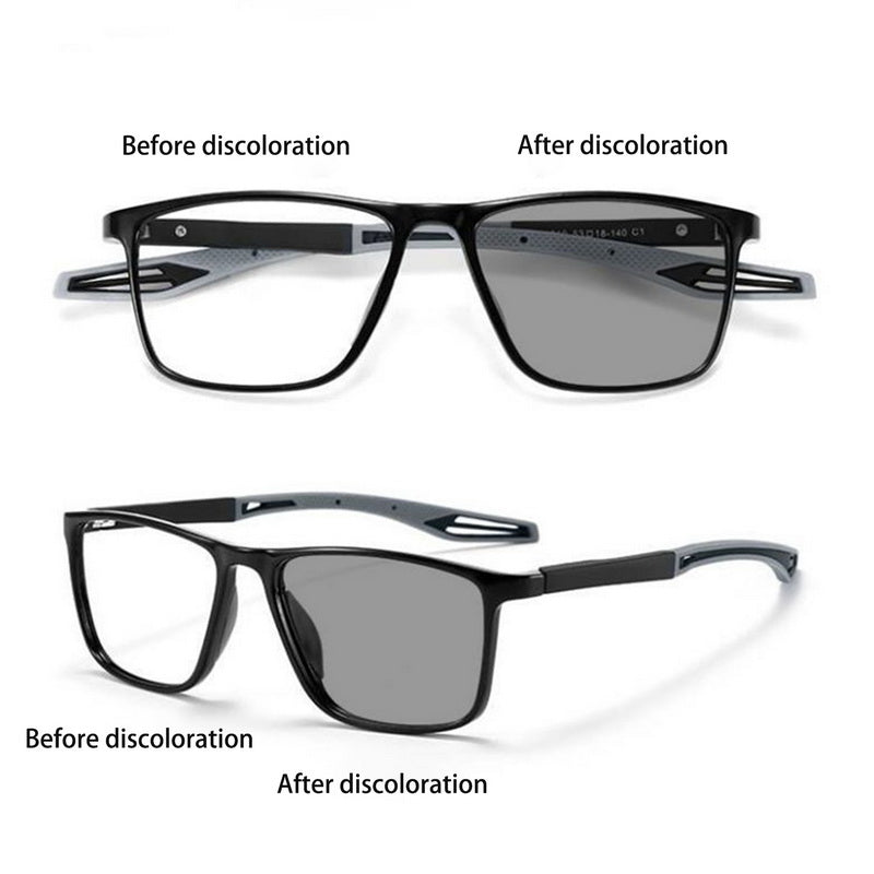 1pc Gafas Multifocales Con Lentes Fotocromáticas Para Hombres, Gafas Deportivas Antideslizantes De Doble Uso +1.0 A +4.0