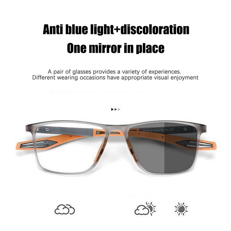 1pc Gafas Multifocales Con Lentes Fotocromáticas Para Hombres, Gafas Deportivas Antideslizantes De Doble Uso +1.0 A +4.0