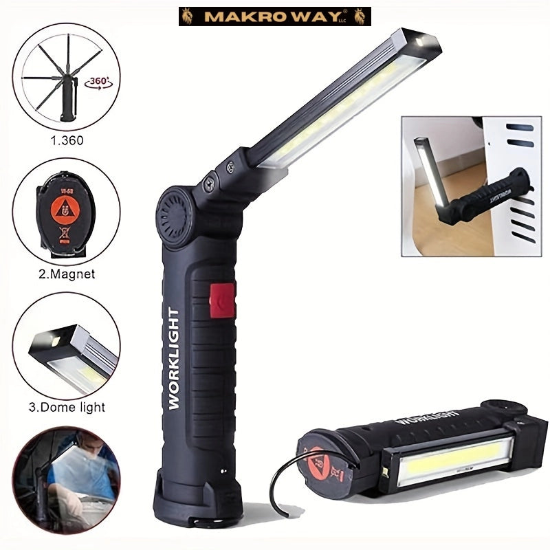 Rechargeable LED Work Lights - Magnetic Base, 360° Rotation, Waterproof - Perfect for Men's Gifts