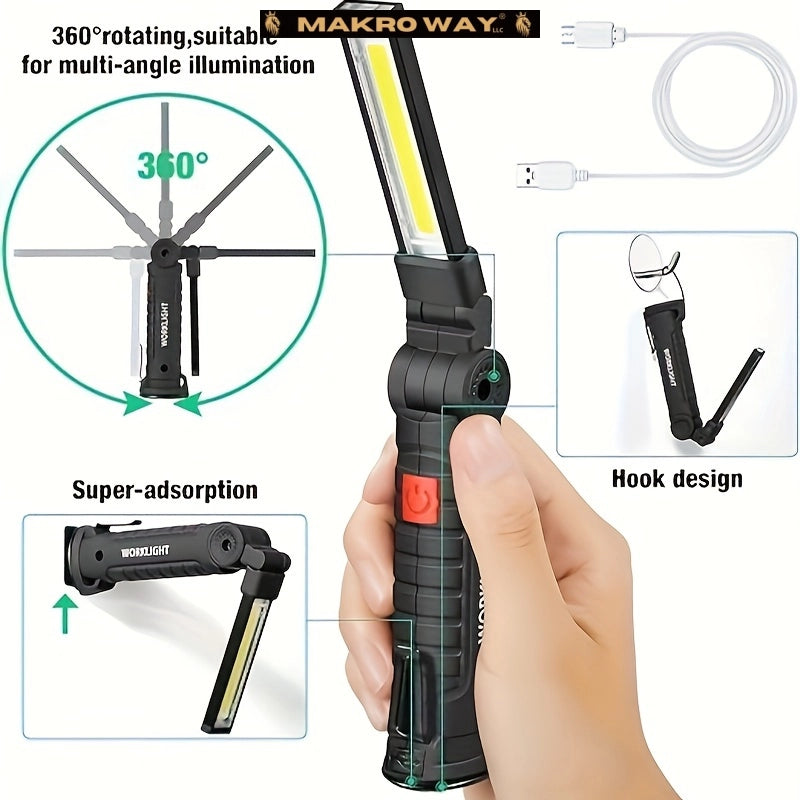 Rechargeable LED Work Lights - Magnetic Base, 360° Rotation, Waterproof - Perfect for Men's Gifts