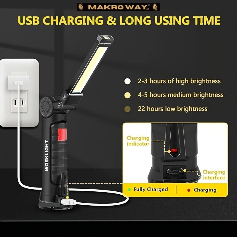 Rechargeable LED Work Lights - Magnetic Base, 360° Rotation, Waterproof - Perfect for Men's Gifts