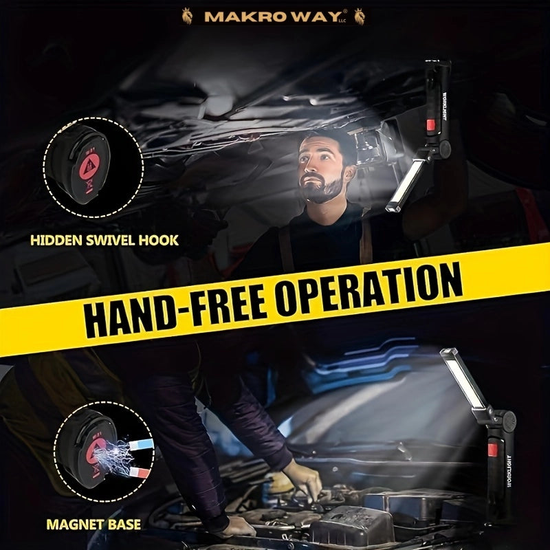 Rechargeable LED Work Lights - Magnetic Base, 360° Rotation, Waterproof - Perfect for Men's Gifts