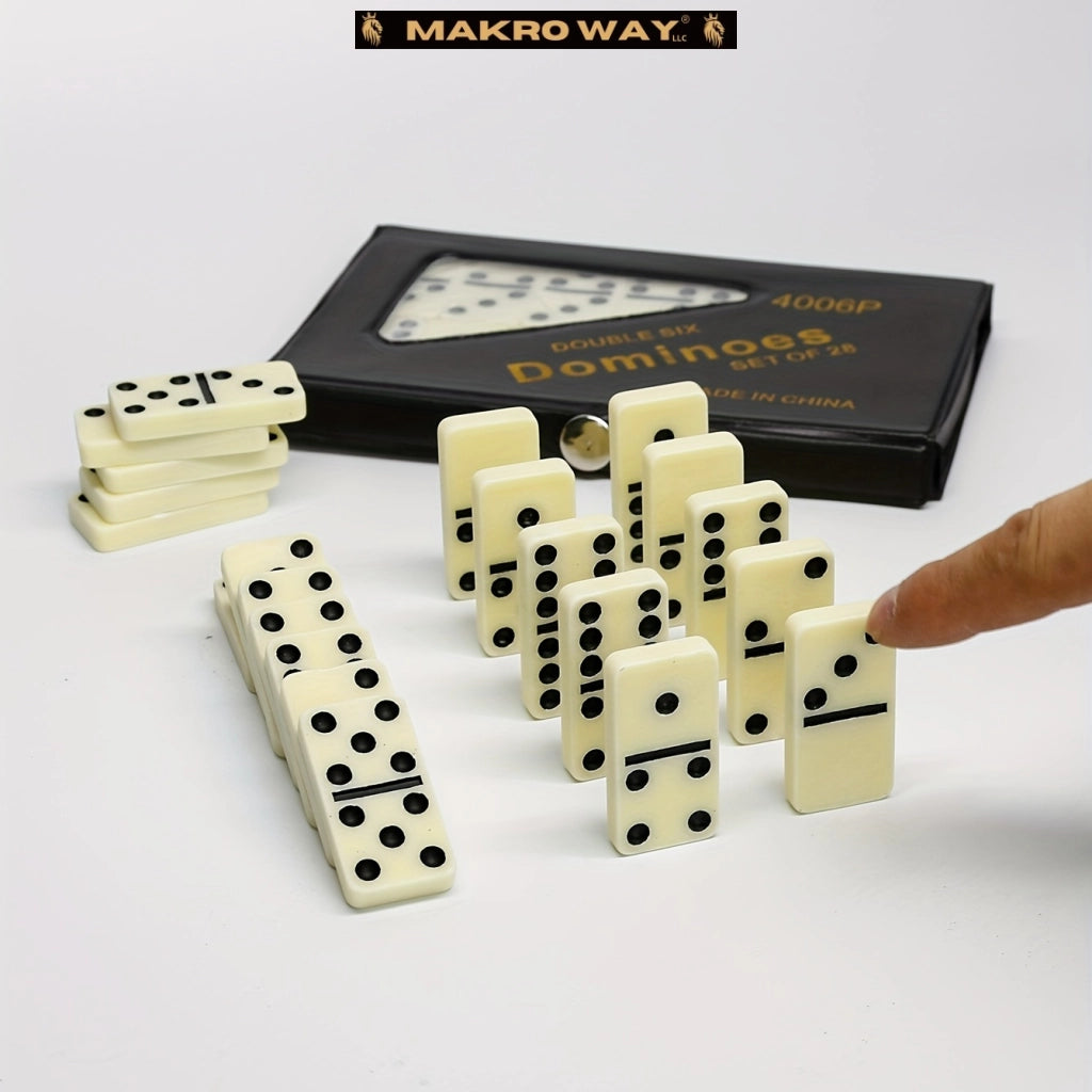 Handmade PVC Storage Box for 28 Dominos and Card Chess Set - Various Colors