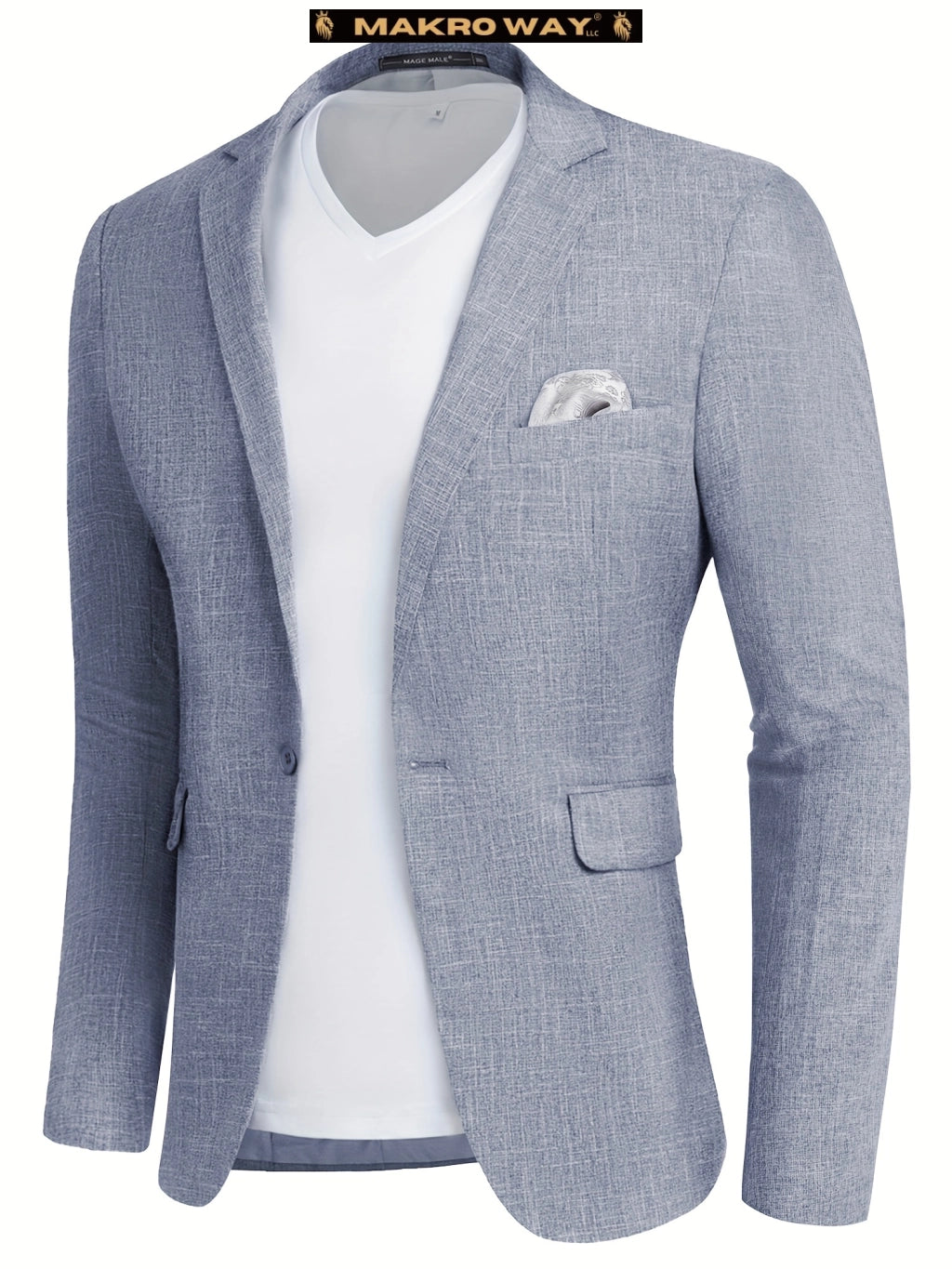 MAGE HOMBRE Chaquetas de Traje Blazer Casual Slim Fit para Hombre, Chaqueta Deportiva Ligera con Solapa de Una Muesca, Azul