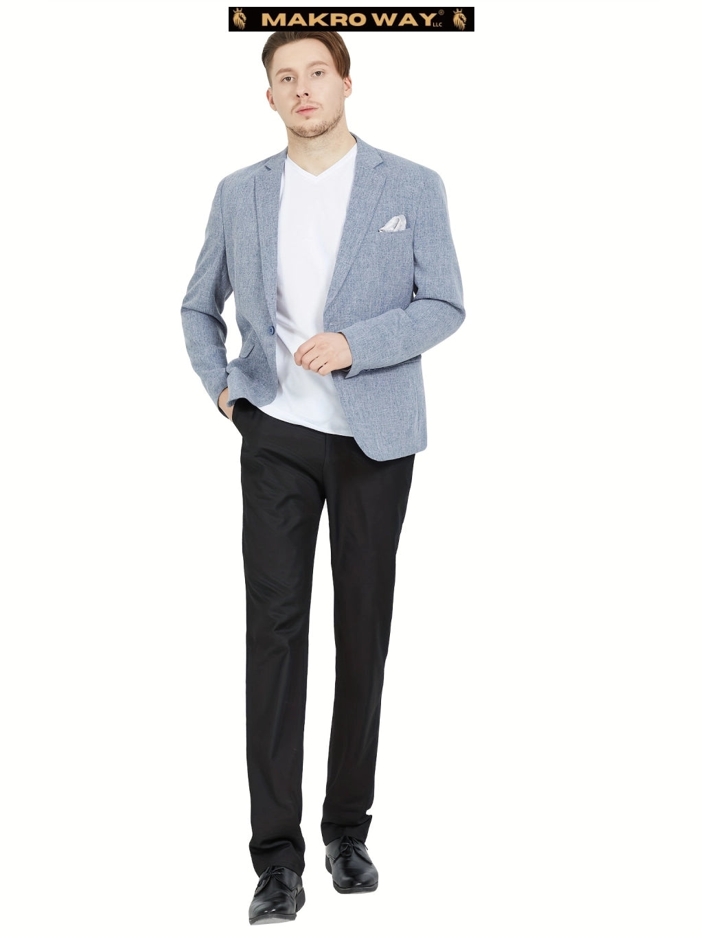 MAGE HOMBRE Chaquetas de Traje Blazer Casual Slim Fit para Hombre, Chaqueta Deportiva Ligera con Solapa de Una Muesca, Azul