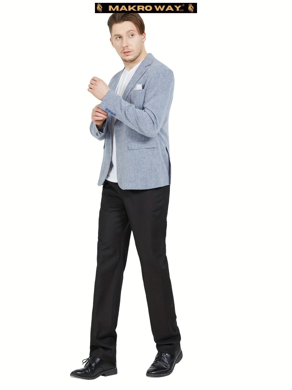 MAGE HOMBRE Chaquetas de Traje Blazer Casual Slim Fit para Hombre, Chaqueta Deportiva Ligera con Solapa de Una Muesca, Azul