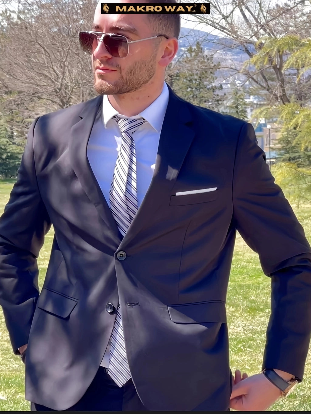 Traje de dos botones para hombre, corte ajustado, 3 piezas, chaqueta, chaleco y pantalón para negocios, bodas y fiestas.