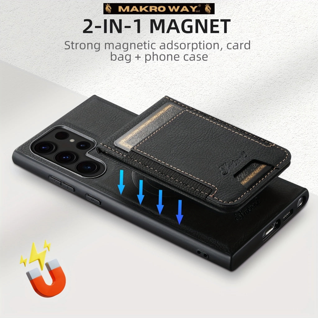 Funda de Cuero 2 en 1 con Carga Inalámbrica para Samsung