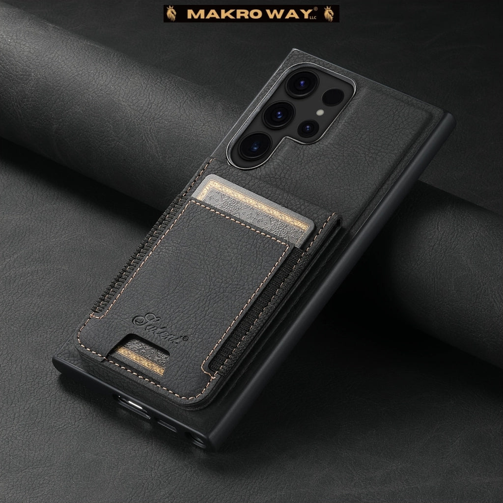 Funda de Cuero 2 en 1 con Carga Inalámbrica para Samsung