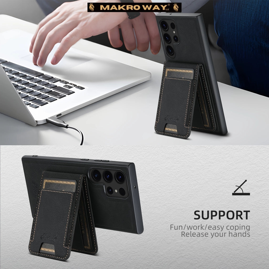 Funda de Cuero 2 en 1 con Carga Inalámbrica para Samsung