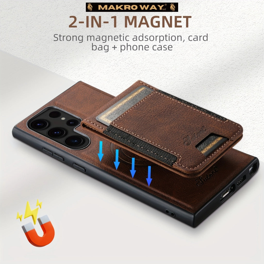 Funda de Cuero 2 en 1 con Carga Inalámbrica para Samsung