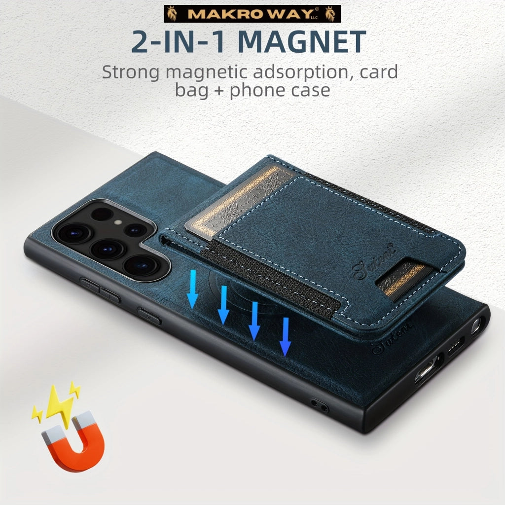 Funda de Cuero 2 en 1 con Carga Inalámbrica para Samsung