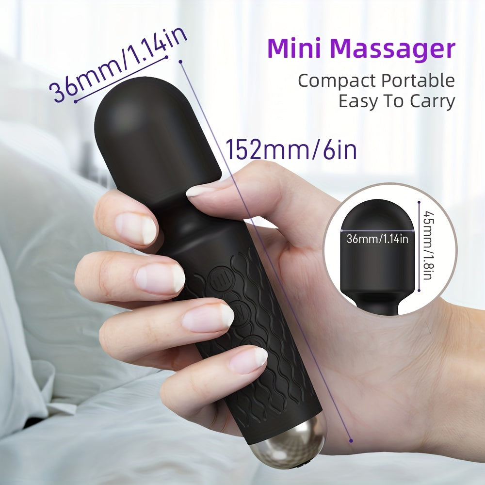 Recargable AV Stick Vibrador de 20 Frecuencias en Negro para el Placer Femenino - Suministros para Adultos