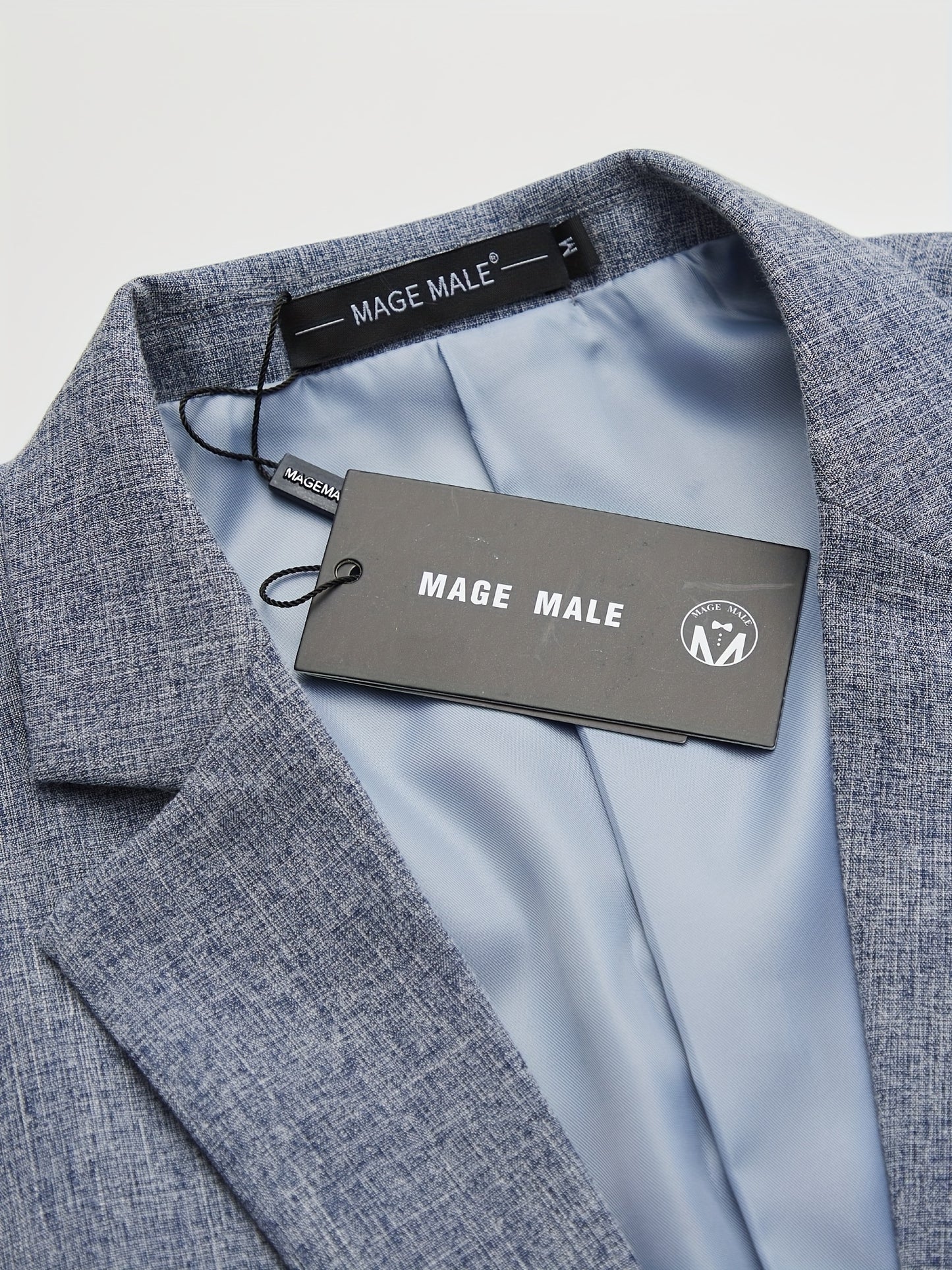 MAGE MALE Chaquetas Blazer de Traje Casual de Negocios para Hombre, Ajustadas, Ligeras, de Un Botón, Color Azul Marino