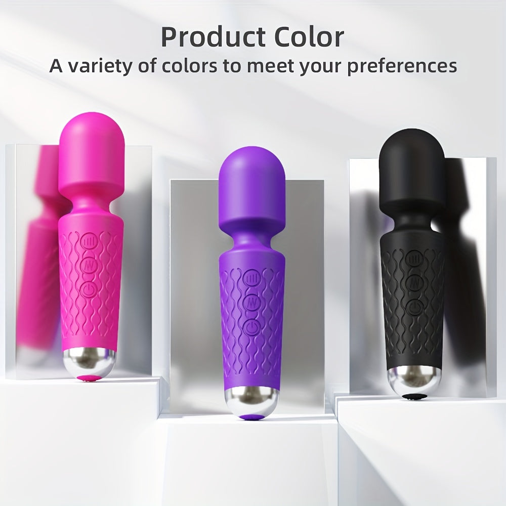 Recargable AV Stick Vibrador de 20 Frecuencias en Negro para el Placer Femenino - Suministros para Adultos