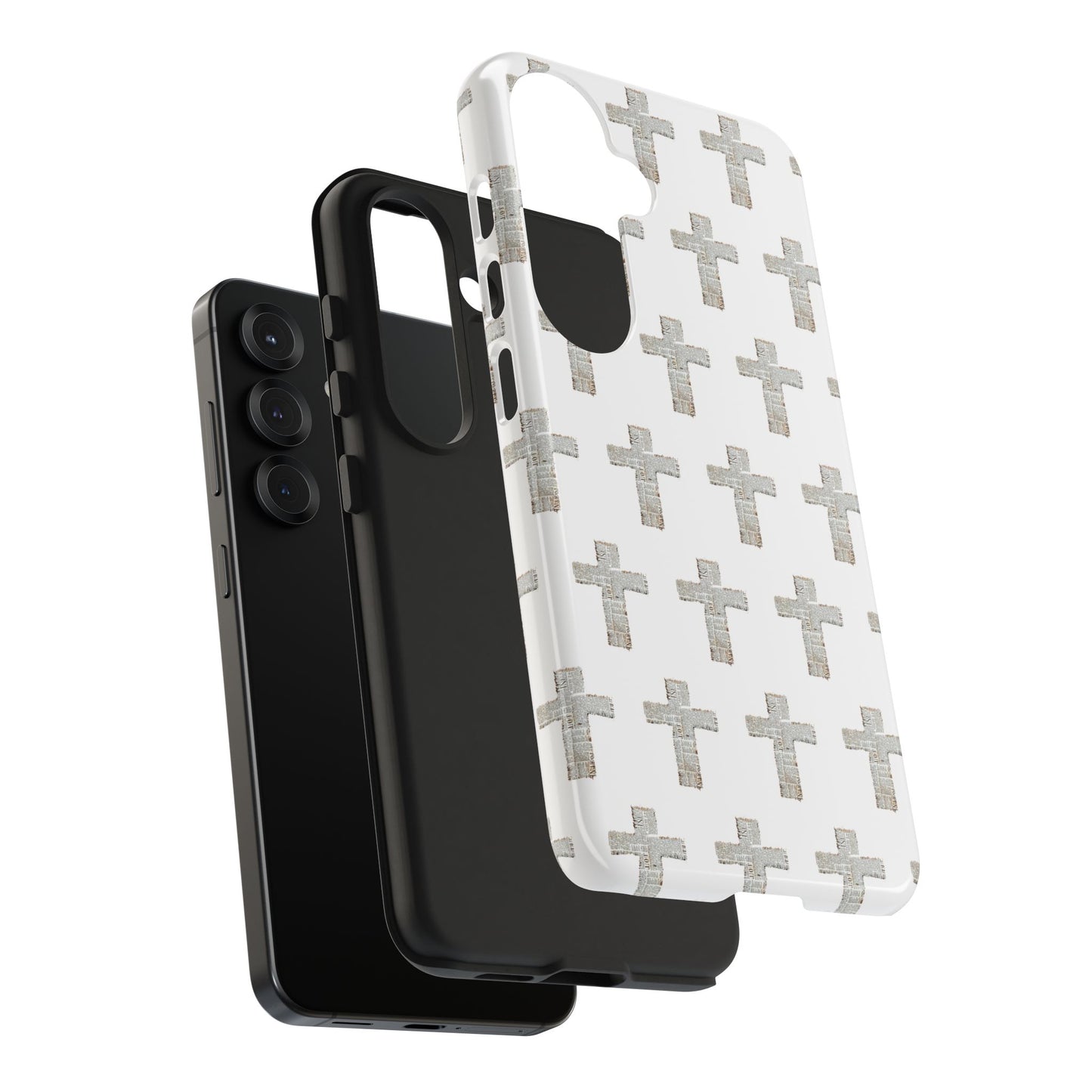 Cross Pattern Tough Phone Case — Minimalist Religious Christian Design
