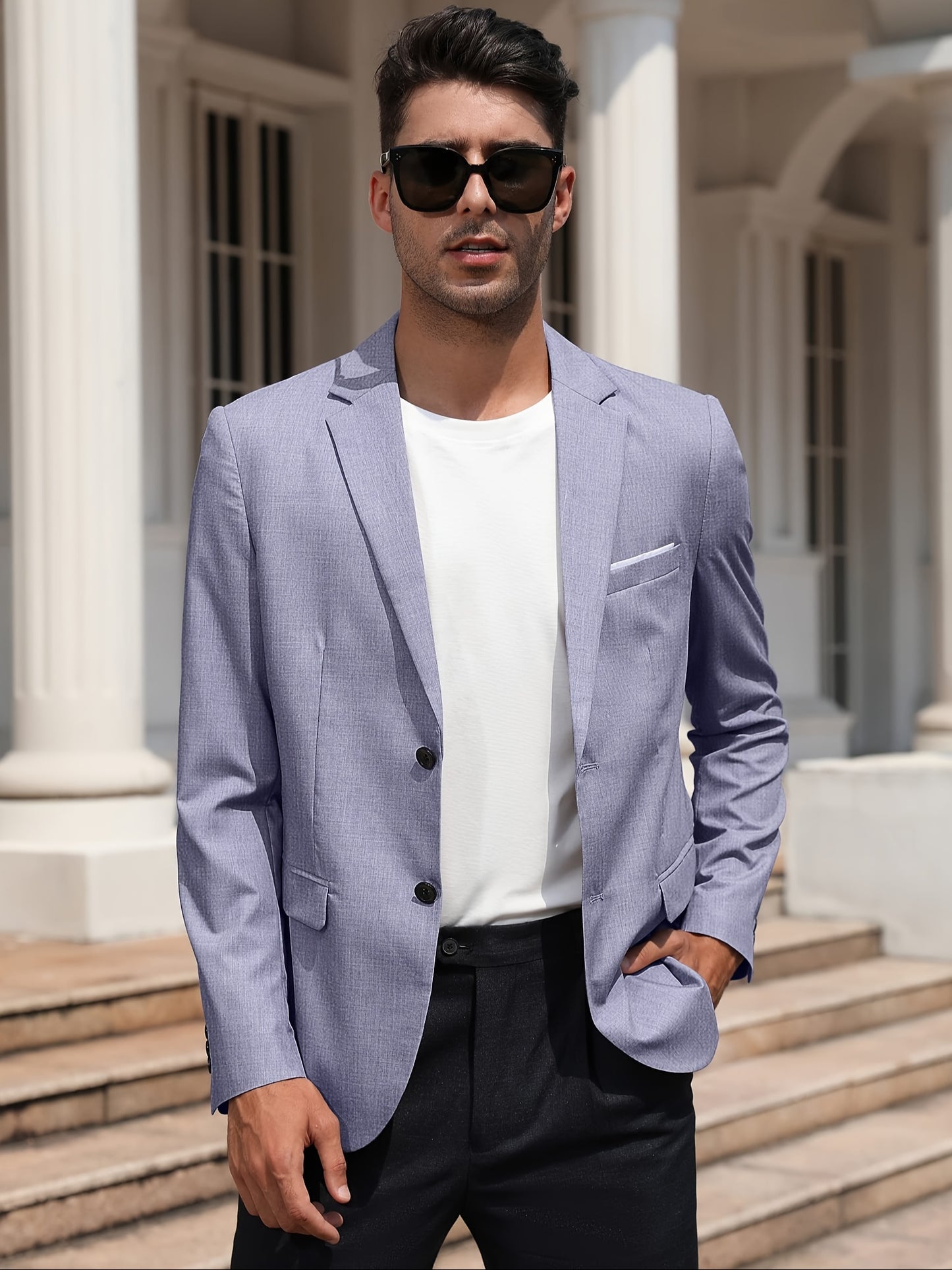 Chaqueta deportiva casual de hombre, ligera y elegante, con dos botones para negocios