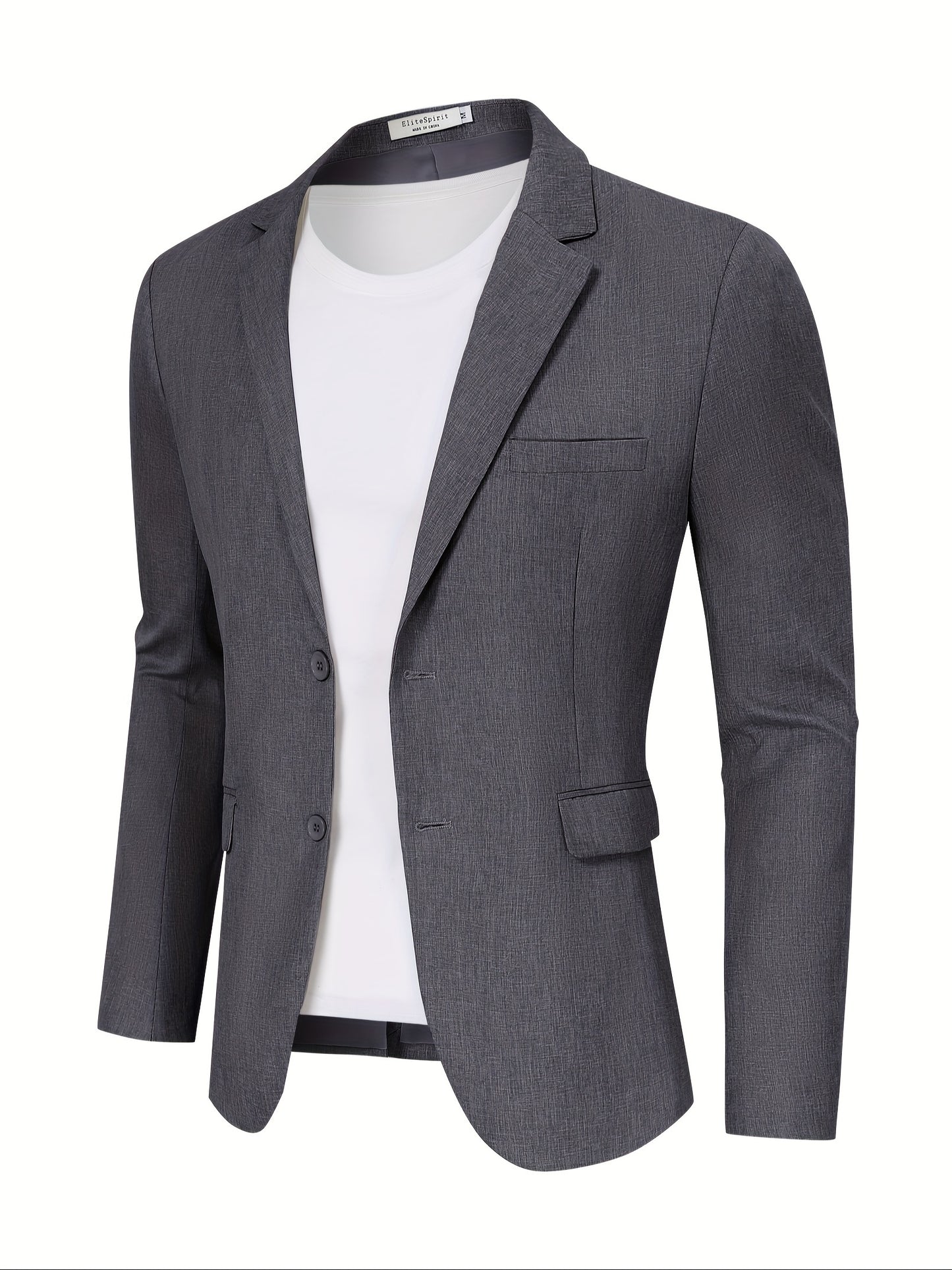 Blazers casuales ligeros para hombre, chaquetas deportivas, trajes de corte regular, chaquetas de dos botones