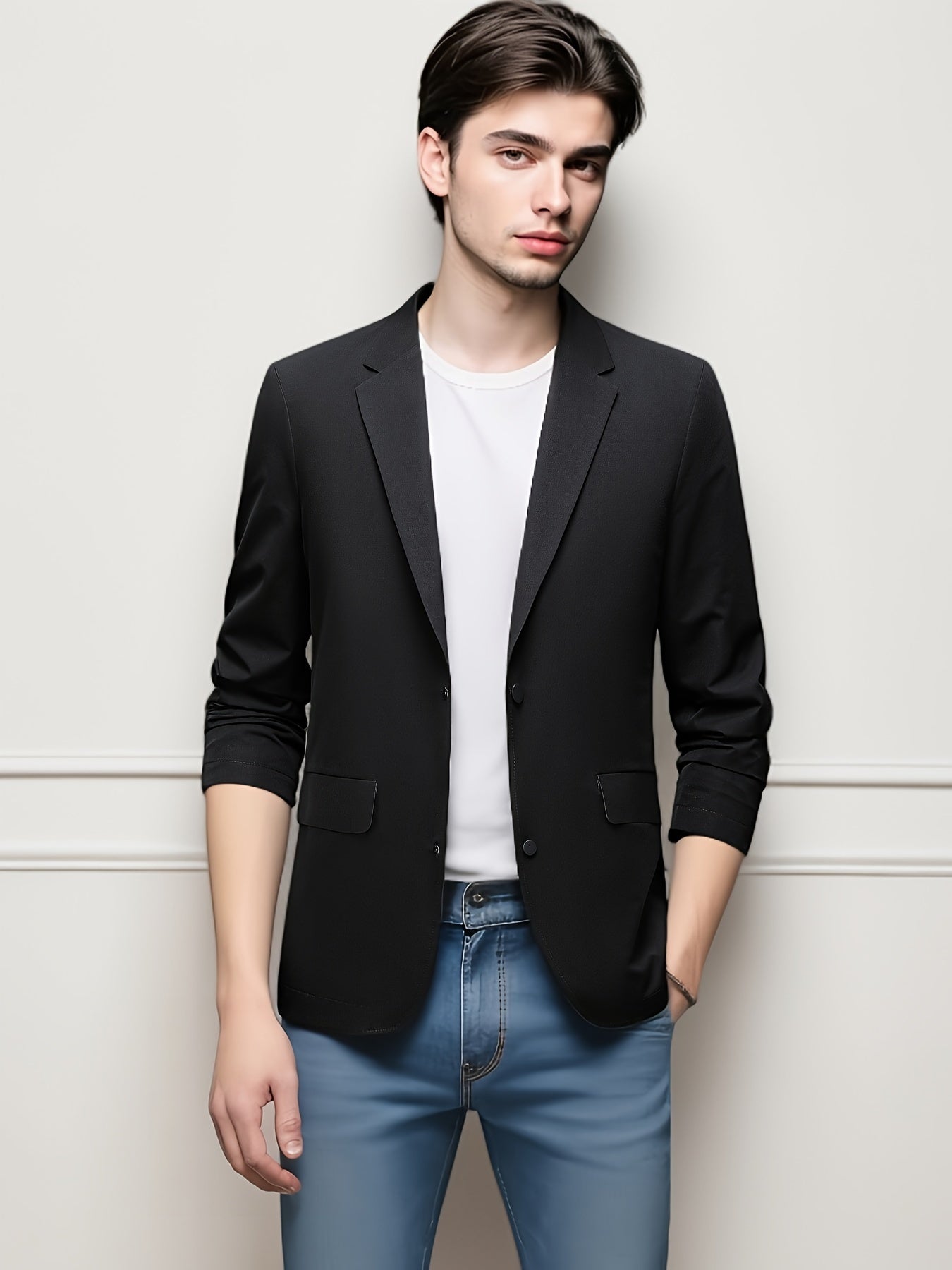 Chaqueta Blazer Casual para Hombre, Estilo Maduro de Moda, Traje de Ocio, Abrigo Casual de Negocios