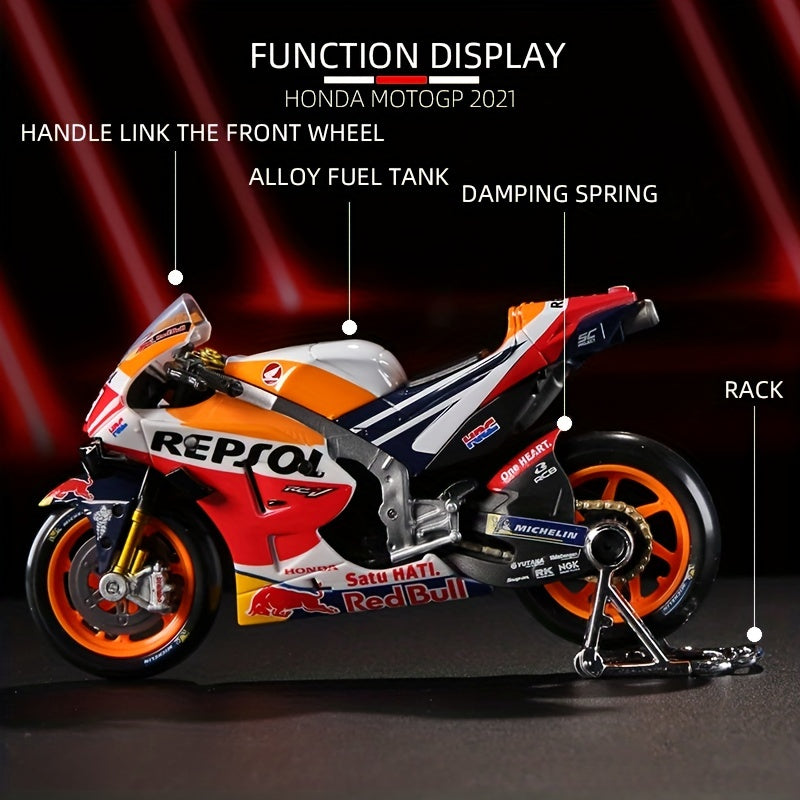 Maisto 1:18 2021GP Racing Repsol Honda Team: Marc Márquez #93 y Pol ESPARGARO Modelo de motocicleta de aleación: ¡un regalo inolvidable para los fanáticos de Moto GP! Navidad, Halloween, regalos de Acción de Gracias.
