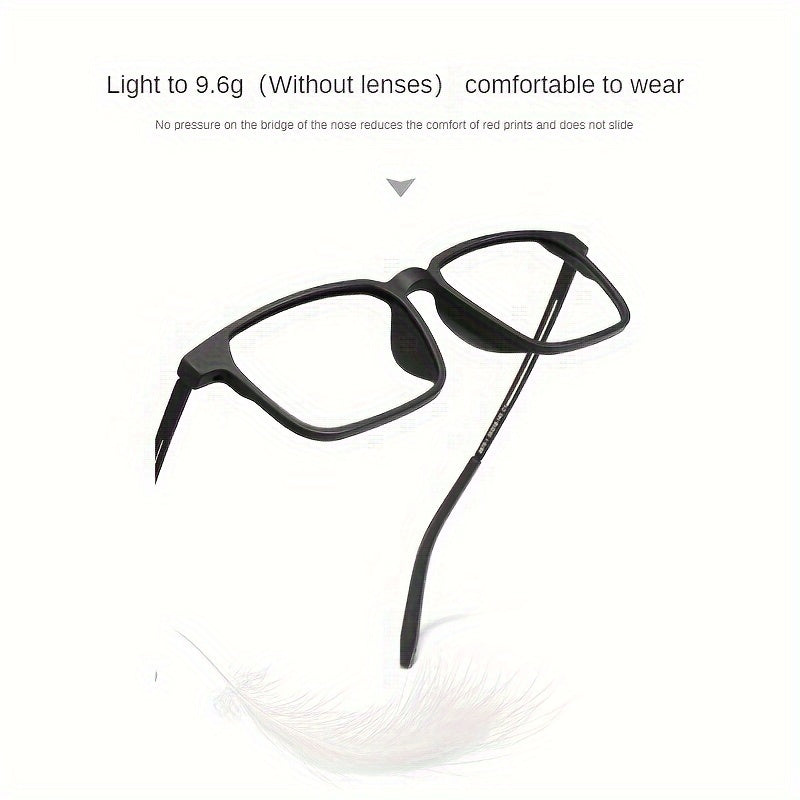 1pc Gafas De Marco Completo De Titanio De Goma Para Hombres, Marco De Gafas Cuadrado Ultraligero TR90