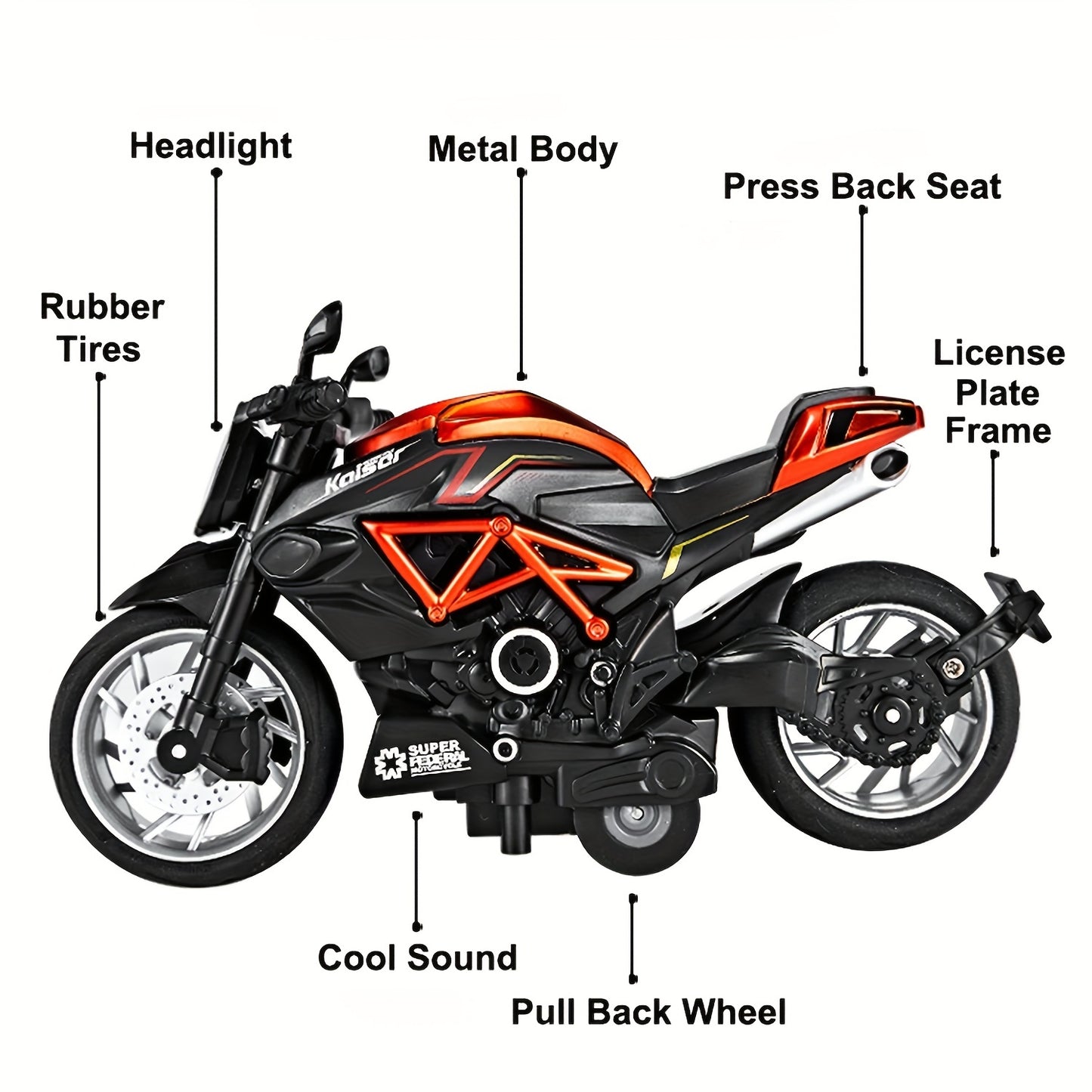Juguete De Motocicleta De Aleación Fundida A Presión, Motocicleta Extraíble Con Sonidos Y Luces 1:12, Coches De Juguete Para Niños Con Fricción, Juguetes De Motocicleta, Regalo Para Niños O Niñas, Cumpleaños, Navidad