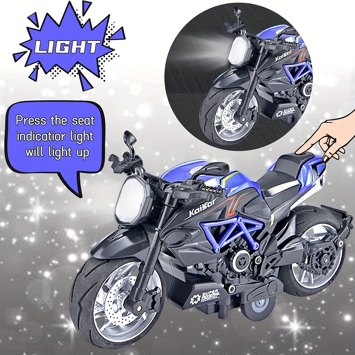Juguete De Motocicleta De Aleación Fundida A Presión, Motocicleta Extraíble Con Sonidos Y Luces 1:12, Coches De Juguete Para Niños Con Fricción, Juguetes De Motocicleta, Regalo Para Niños O Niñas, Cumpleaños, Navidad
