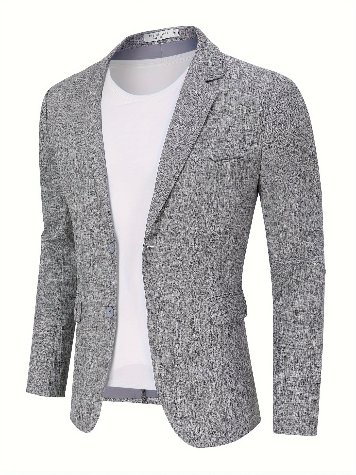 Blazers casuales ligeros para hombre, chaquetas deportivas, trajes de corte regular, chaquetas de dos botones