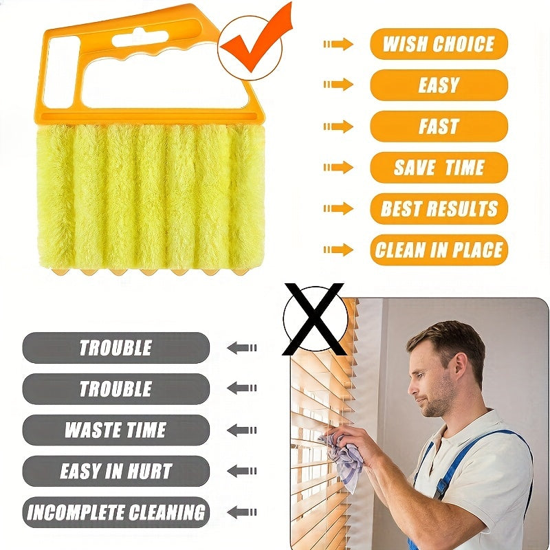 1 Unidad, Cepillos Para Limpieza De Ventanas, Persianas Lavables, Colectores De Polvo Para Aire Acondicionado, Microfibras Útiles, Plumero Para Aire Acondicionado