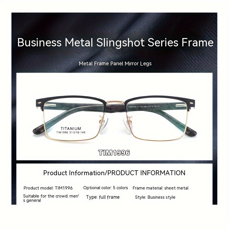 Gafas Clásicas Con Montura Cuadrada, Gafas De Moda De Metal Para Negocios, Para Hombres Y Mujeres, Decoraciones Diarias