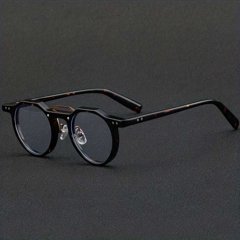 1 Pieza De Gafas De Acetato Con Montura Redonda Vintage Para Hombre, Gafas Modernas Y Modernas