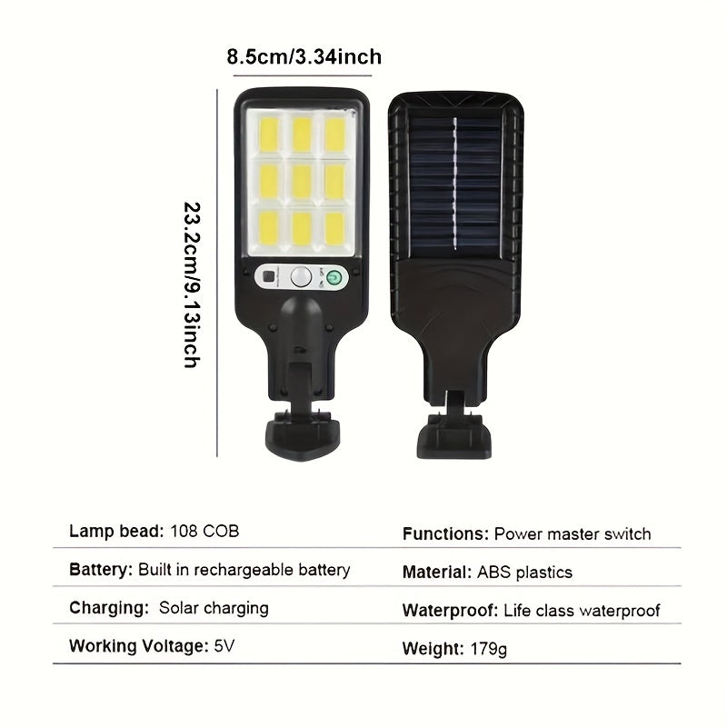Farola Solar Para Exteriores, Luz De Jardín Con Sensor Humano, Luz De Pared LED Con Control Remoto, Luz De Jardín Impermeable