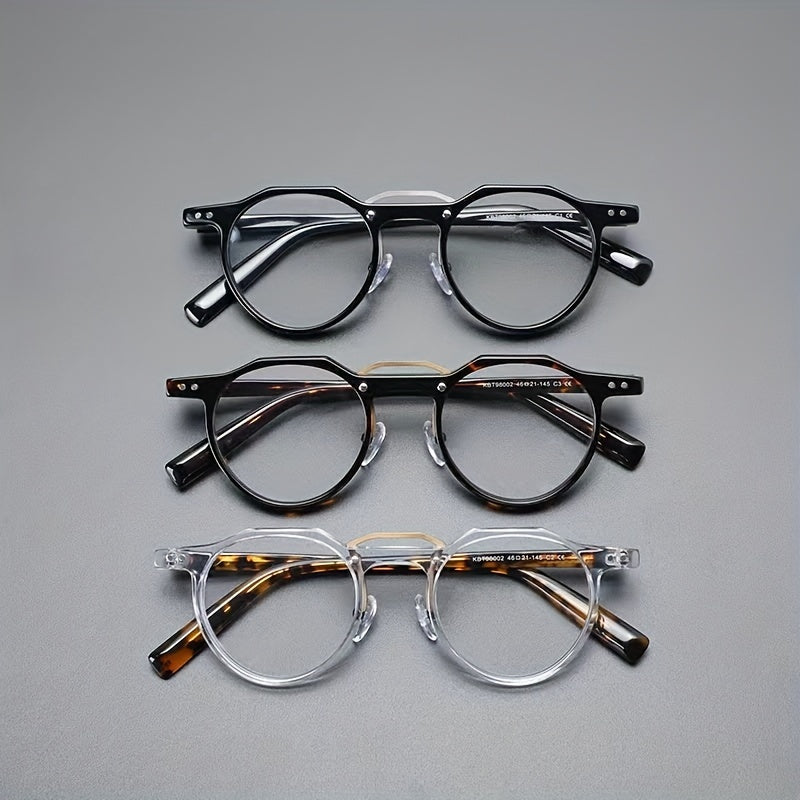 1 Pieza De Gafas De Acetato Con Montura Redonda Vintage Para Hombre, Gafas Modernas Y Modernas