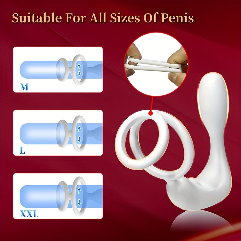 Masajeador de Próstata con Vibración y Anillo de Pene para Hombres - Juguetes Sexuales Anales para Parejas