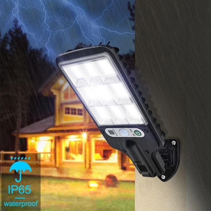 Hot Sale Solar Street Lights Outdoor 117 COB Wireless Solar Security Wall Lamp Motion Sensor with 3 Modes for Front Door Garden