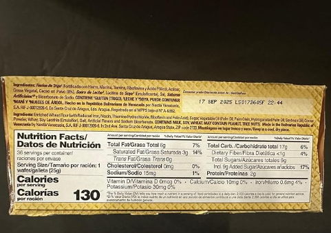 Galletas Susy venezolanas 18 unidades de 1.76 oz cada una