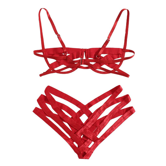 Underwear Bra Women Sexy Lingerie Set New Sexy Fashion Lace Lingerie Sleepwear Steel Ring Pajamas Garter String Femme LencerÃa