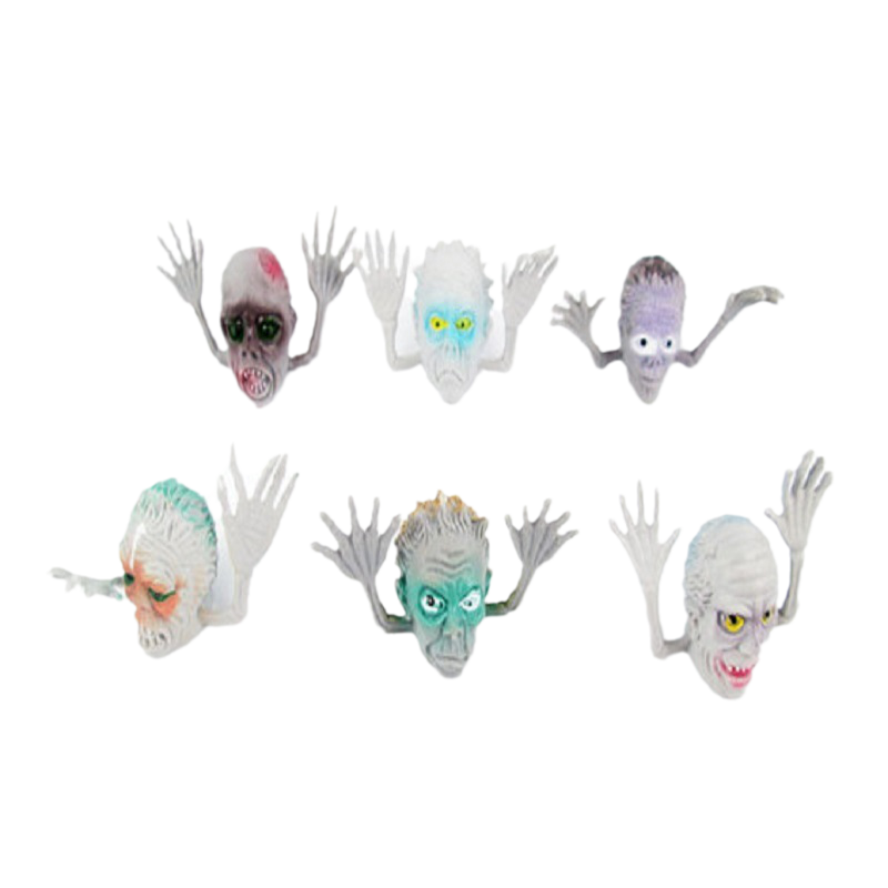 6pcs/set different characters Novel PVC Ghost Finger Puppet For Telling Stories Halloween Funny Toy Action Figure Toy