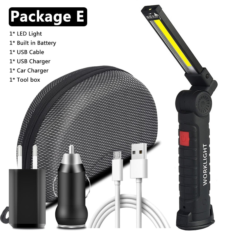 Portable Lantern Flashlight Power By 2*18650 Battery LED COB Magnetic Work Lighting Linternas for Camping Night Fishing Lamp