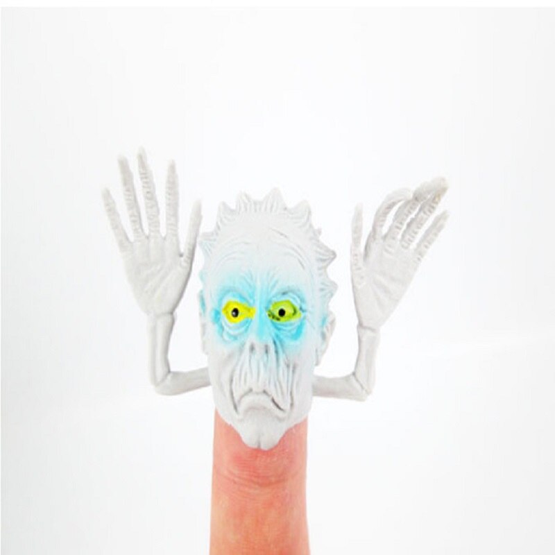 6pcs/set different characters Novel PVC Ghost Finger Puppet For Telling Stories Halloween Funny Toy Action Figure Toy