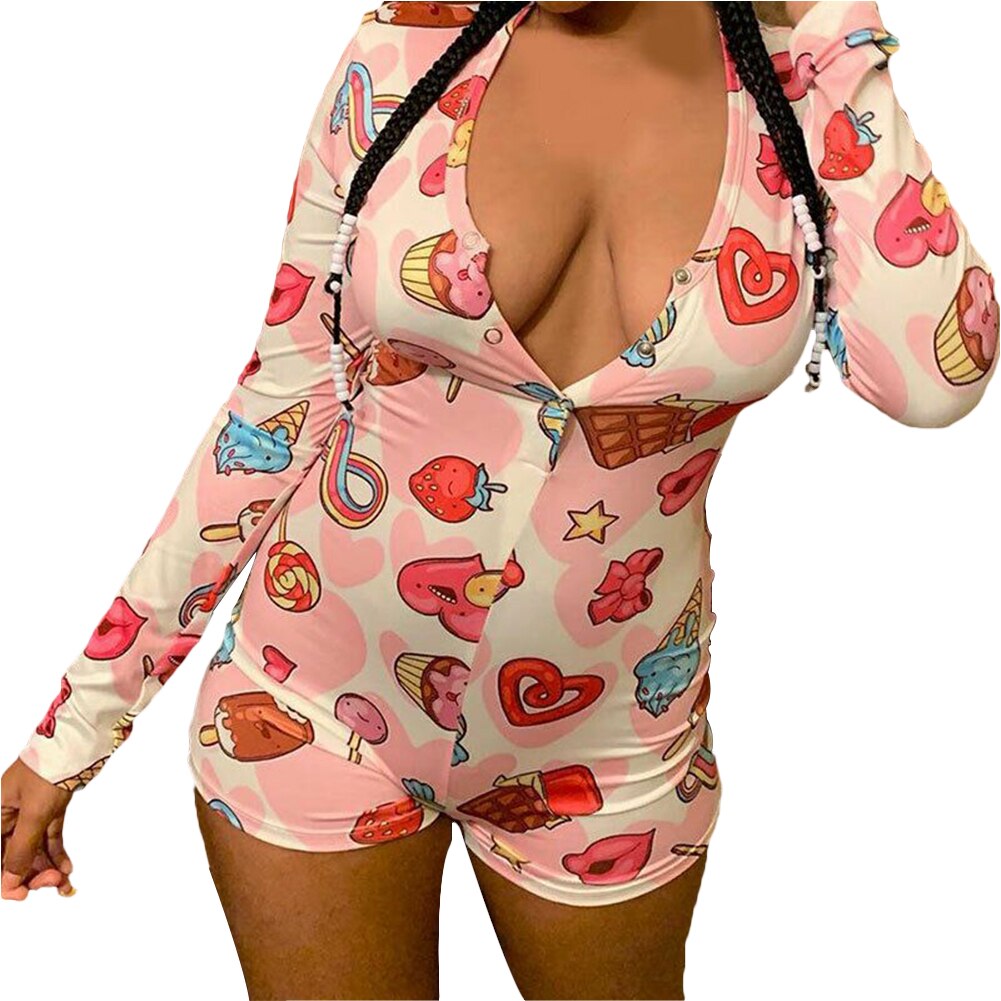 2022 New Ladies Sexy Bodycon Sleepwear Jumpsuit Shorts Romper Bodysuit Leotard Top State At Home