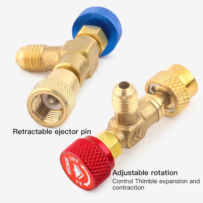 HS R410a R22 Refrigeration Tool Air conditioning Safety Valve Adapter Fitting Refrigeration Charging Copper Adapter For R410A